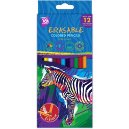 Олівці кольорові Cool For School Erasable стираються, тригранні з гумкою 12 шт (CF15181)