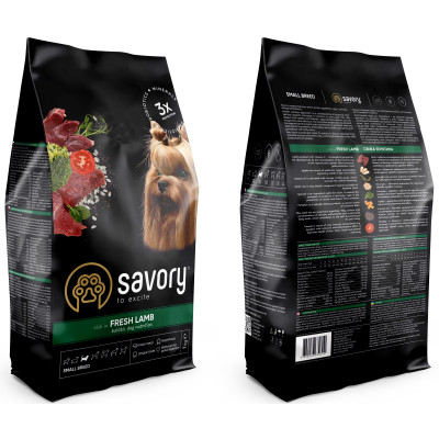 Сухий корм для собак Savory Small Breeds rich in Fresh Lamb 1 кг (4820232630310)
