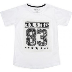 Футболка дитяча Haknur &quot;COOL &amp; FREE&quot; (6547-134B-white)