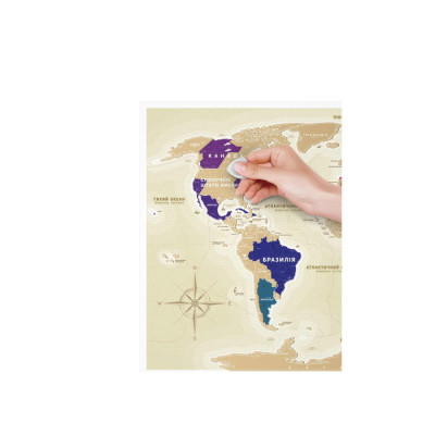 Скретч карта 1DEA.me Travel Map Gold World українська (13001)