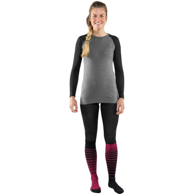 Лонгслів Dynafit Tour Light Merino L/S Tee Wms 71365 0911 - XS - сірий/чорний (016.002.2060)