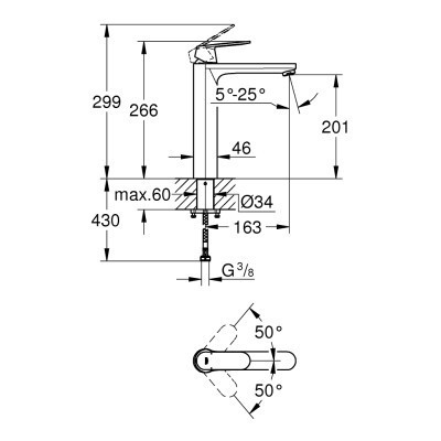 Змішувач Grohe XL-Size Eurosmart Cosmopolitan (23921000)