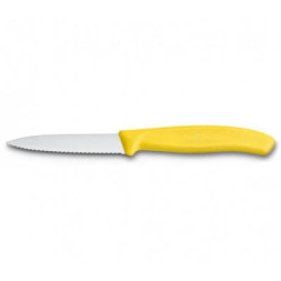 Кухонний ніж Victorinox SwissClassic для нарезки 8 см, волнистое лезвие, желтый (6.7636.L118)