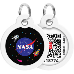 Адресник для тварин WAUDOG Smart ID з QR-паспортом &quot;NASA&quot;, коло 30 мм (230-0147)