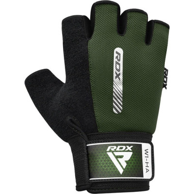 Рукавички для фітнесу RDX W1 Half Army Green Plus M (WGA-W1HA-M+)