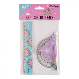 Лінійка Yes набір Pusheen, лінійка 15 см (3 предмети) (370675)