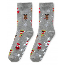 Шкарпетки дитячі Bross махрові з оленями (23394-4-gray)