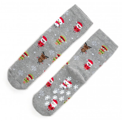 Шкарпетки дитячі Bross махрові з оленями (23394-4-gray)