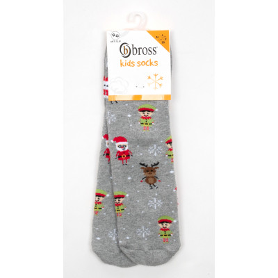 Шкарпетки дитячі Bross махрові з оленями (23394-4-gray)