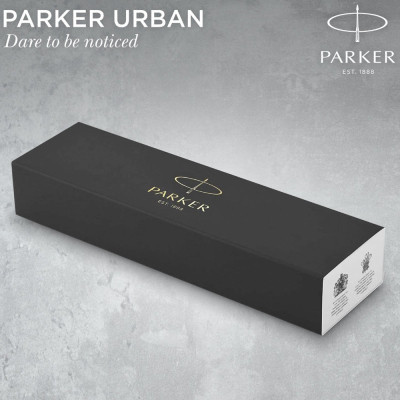 Ручка кулькова Parker URBAN 17 UKRAINE Muted Black GT BP Тризуб на торці (30035_TR)