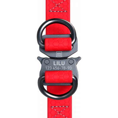 Шлея для собак WAUDOG Waterproof металічна пряжка-фастекс Ш 15 мм Д 40-55 см червона (27643)
