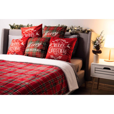 Плед Ardesto Sherpa 160х200см, 100% поліестер, клітинка, червоний (ART0201SH)