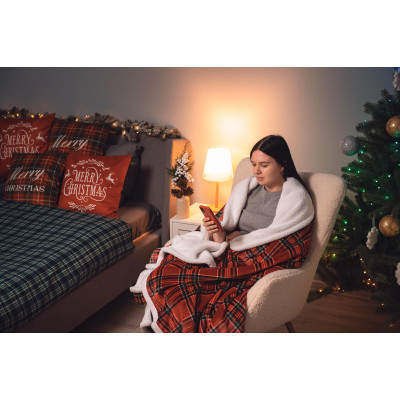 Плед Ardesto Sherpa 160х200см, 100% поліестер, клітинка, червоний (ART0201SH)