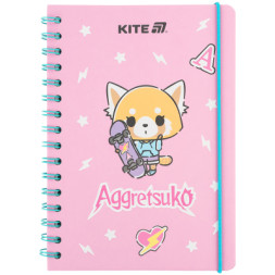 Блокнот Kite на спіралі A5 Aggretsuko , 80 аркушів, клітинка (AR25-190)