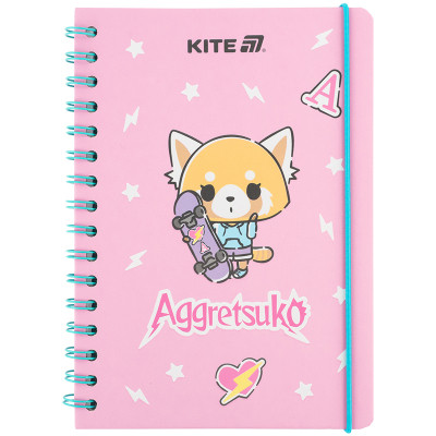 Блокнот Kite на спіралі A5 Aggretsuko , 80 аркушів, клітинка (AR25-190)