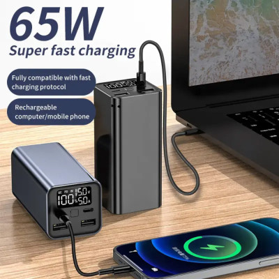 Батарея універсальна Atria 20000mAh, 65W, PD2.0, QC (WPD-65)