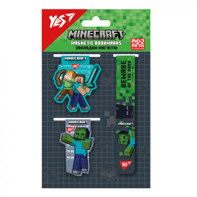 Закладки для книг Yes магнітні Minecraft 3 шт (708347)