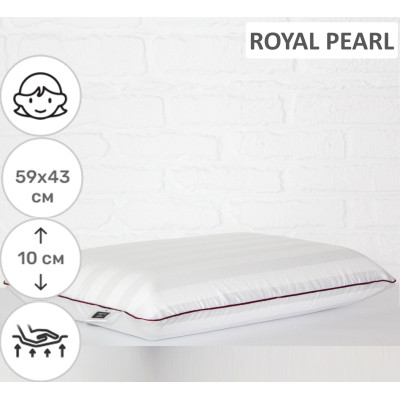 Подушка MirSon ортопедична 6066 Noble stripe Royal Pearl WoMen 59х43х10 (2200003262209)