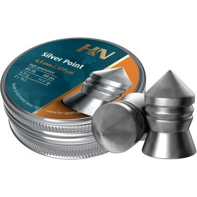 Пульки H&amp;N Silver Point 4,5 мм 0,75 г 400 шт/уп (92344500004)