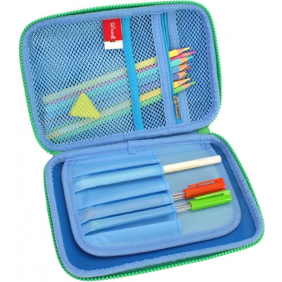 Пенал Cool For School 1 відділення з органайзером синій (QT-5622-Blue)