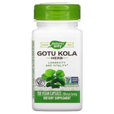 Трави Nature&#039;s Way Готу Кола, 950 мг, Gotu Kola, 100 вегетаріанських капсул (NWY-14000)