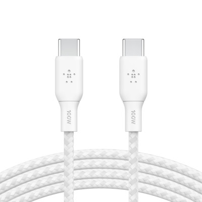Дата кабель USB-C to USB-C 2.0m 100W white Belkin (CAB014BT2MWH)