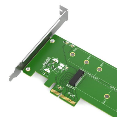 Контролер Maiwo Multi-Size PCIex4 &amp; SATA to M.2 (M-Key or B-key) KT015 SSD (45774)