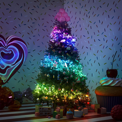 Гірлянда Twinkly Smart LED Dots 200 RGB LED Lights String, Clear Wire, Plug, IP44 10м (TWD200STP-TEU)