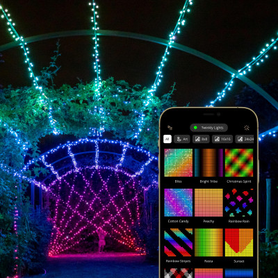 Гірлянда Twinkly Smart LED Dots 200 RGB LED Lights String, Clear Wire, Plug, IP44 10м (TWD200STP-TEU)