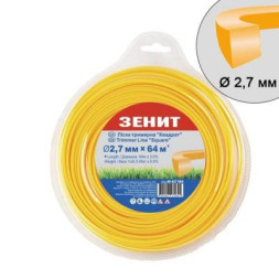 Жилка косильна Зеніт плетена &quot;Квадрат&quot; 2,7 мм х 64 м (40427064)