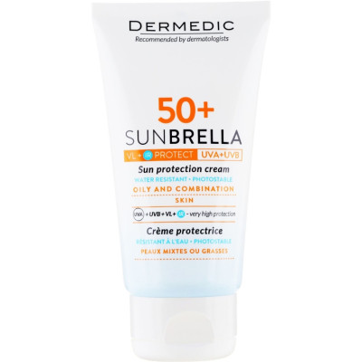 Засіб від засмаги Dermedic Sunbrella Сонцезахисний крем SPF 50+ Для жирної та комбінованої шкіри 50 г (5906739783014)