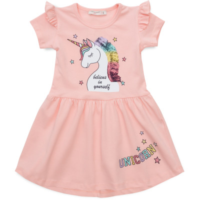 Плаття дитяче POP FASHION з єдинорогами (6835-116G-peach)