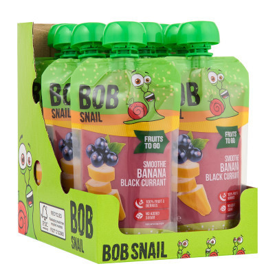 Дитяче пюре Bob Snail Равлик Боб Смузі Банан-Чорна Смородина 120 г (4820219346371)