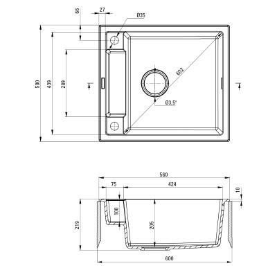Мийка кухонна Deante Magnetic (ZRM S103)