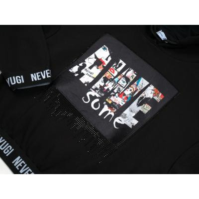 Кофта дитяча A-Yugi с капюшоном (4320-146G-black)