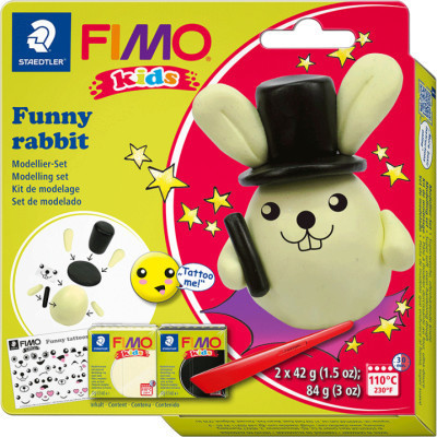 Набір для творчості Fimo Kids Зайчик 2 кольори х 42 г (4007817078723)