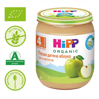 Дитяче пюре HiPP Яблуко 125 г (1223011)