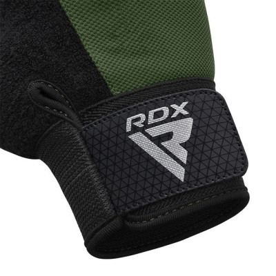 Рукавички для фітнесу RDX W1 Half Army Green Plus S (WGA-W1HA-S+)