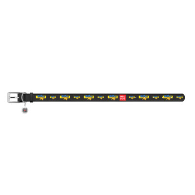 Нашийник для тварин WAUDOG Design з QR паспортом &quot;Дім&quot; XXS Ш 12 мм Д 18-24 см (чорний) (3601-0230-01)