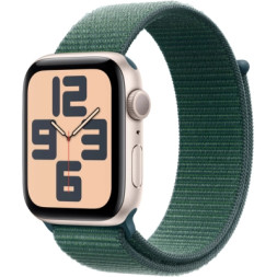 Смарт-годинник Apple Watch SE 2024 GPS 44mm Starlight Aluminium Case with Lake Green Sport Loop (MXEW3QH/A)