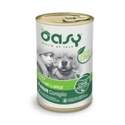 Консерви для собак OASY One Animal Protein ADULT Medium/Large з кроликом 400 г (8053017342382)
