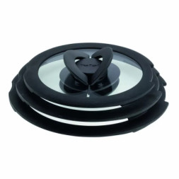 Кришка для посуду Tefal Ingenio, набір 3 шт, скло, пластик, чорний (L9849053)