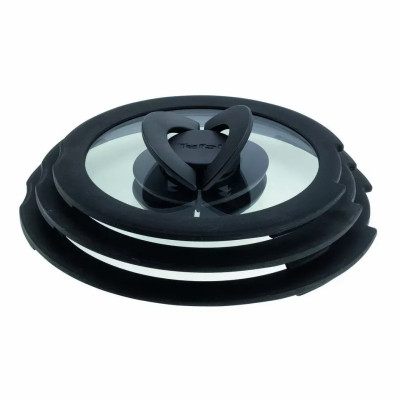 Кришка для посуду Tefal Ingenio, набір 3 шт, скло, пластик, чорний (L9849053)