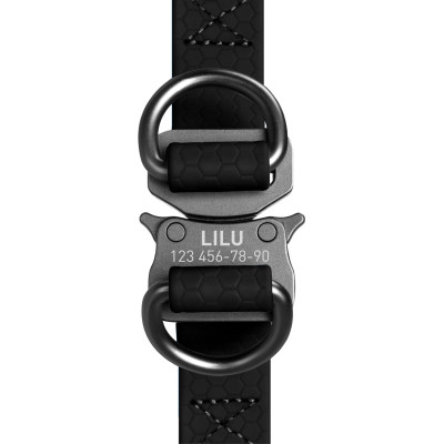 Шлея для собак WAUDOG Waterproof металічна пряжка-фастекс Ш 15 мм Д 40-55 см чорна (27641)