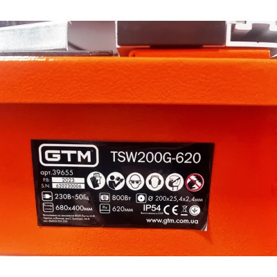 Плиткоріз GTM TSW200G-620 220В/800Вт довжина різу 620мм, круг 200*25,4мм (TSW200G-620GTM)