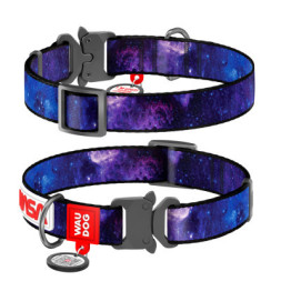 Нашийник для тварин WAUDOG Nylon з QR-паспортом &quot;NASA21&quot; металева пряжка-фастекс XL (4508-0148)