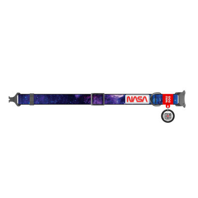 Нашийник для тварин WAUDOG Nylon з QR-паспортом &quot;NASA21&quot; металева пряжка-фастекс XL (4508-0148)