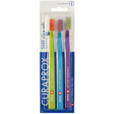 Зубна щітка Curaprox CS 5460 Ultra Soft Ультрам&#039;яка Салатова + Синя + Фіолетова 3 шт. (CS 5460/3-03)