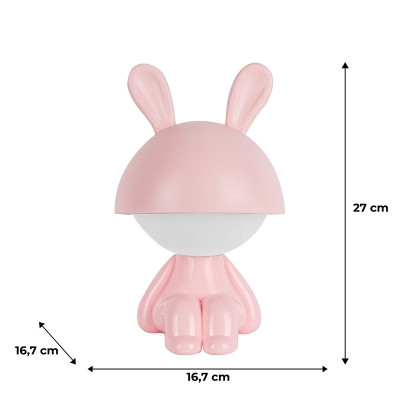 Нічник Kite Світильник LED з акумулятором Cute Bunny, рожевий (K25-316-1-2)