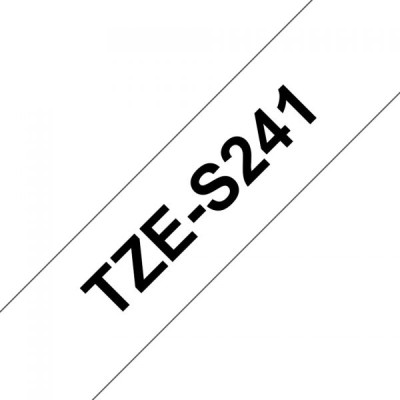 Стрічка для принтера етикеток UKRMARK B-S-T241P-BK/WT, сумісна з TZES241, 18мм х 8м. black on white (900607)